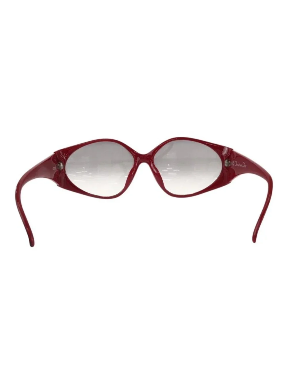 Dior Vintage Bicolor Gradient White Gray Red Sunglasses Eyewear